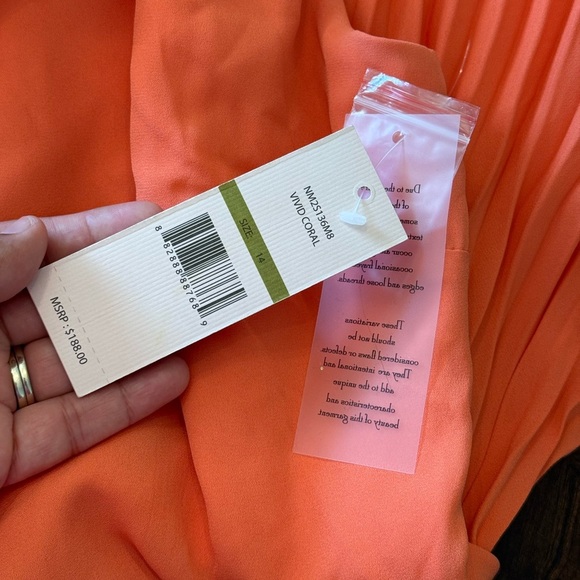 Nanette Nanette Lepore Women's Georgette Sharkbite Hem Orange Maxi Dress - Picture 5 of 10